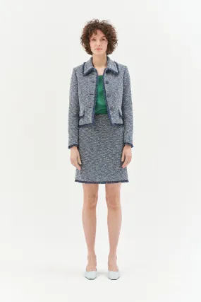 A TRAPEZE SKIRT BLUE