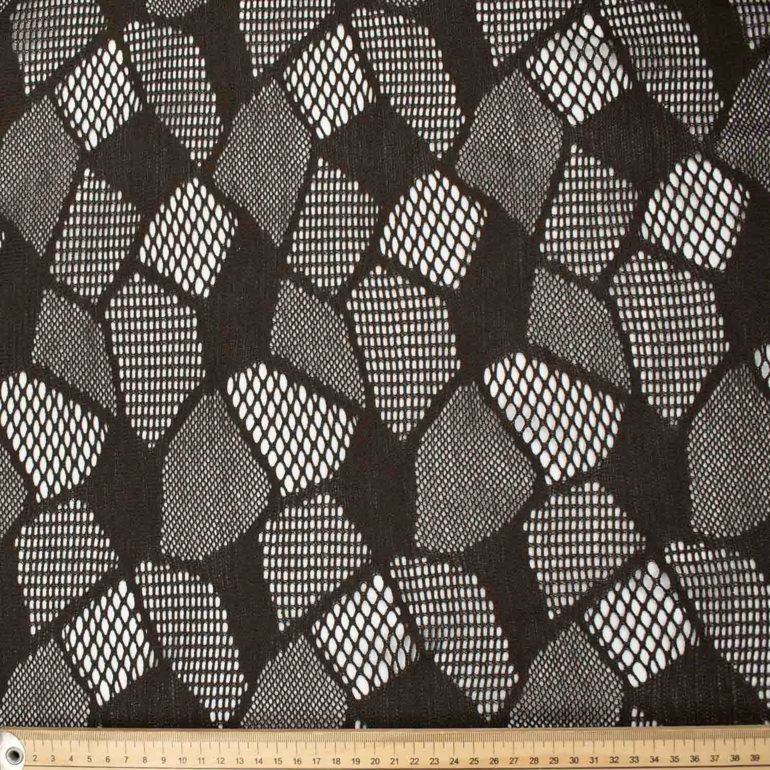 Air Flow Geometric Knit Reversible Tulle Mesh Brown & Black