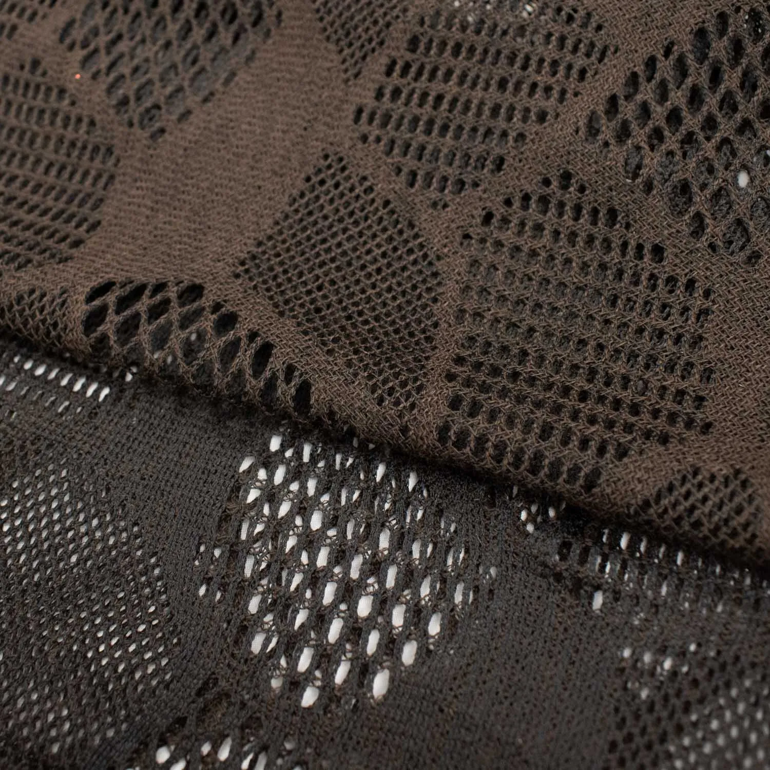Air Flow Geometric Knit Reversible Tulle Mesh Brown & Black