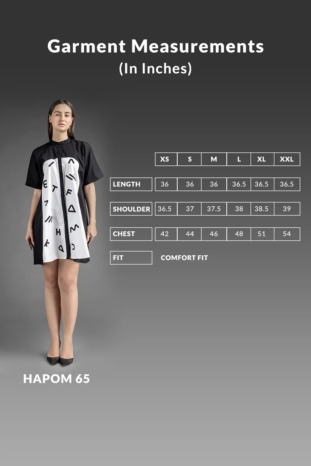 Alphabetic Shirt Dress - Black