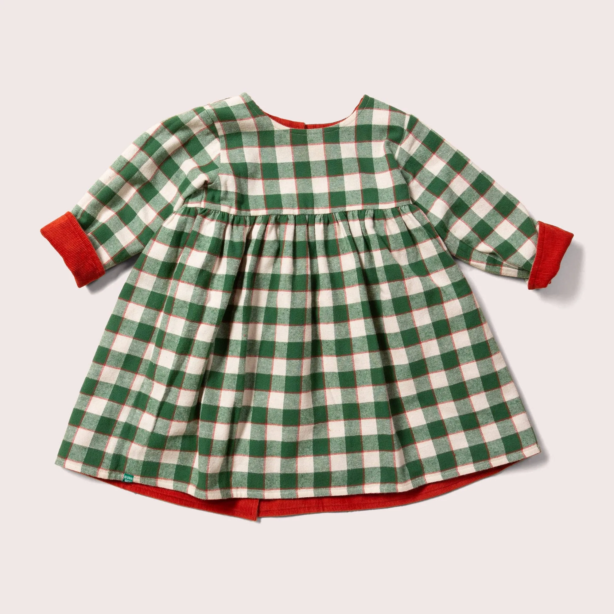 Baby and Girl Reversible Corduroy Dress: Hazelnut / 12-18m