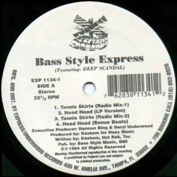 Bass Style Express Featuring: Deep Scandal - Tennis Skirts (12") (VG )