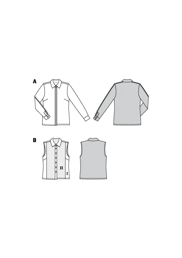 BD6327 Misses' shirt sewing pattern
