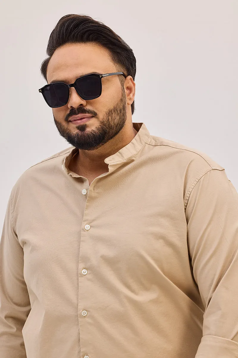 Beige Mandarin Shirt