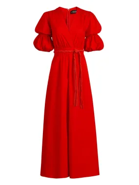 Belted Surplice Maxi Dress