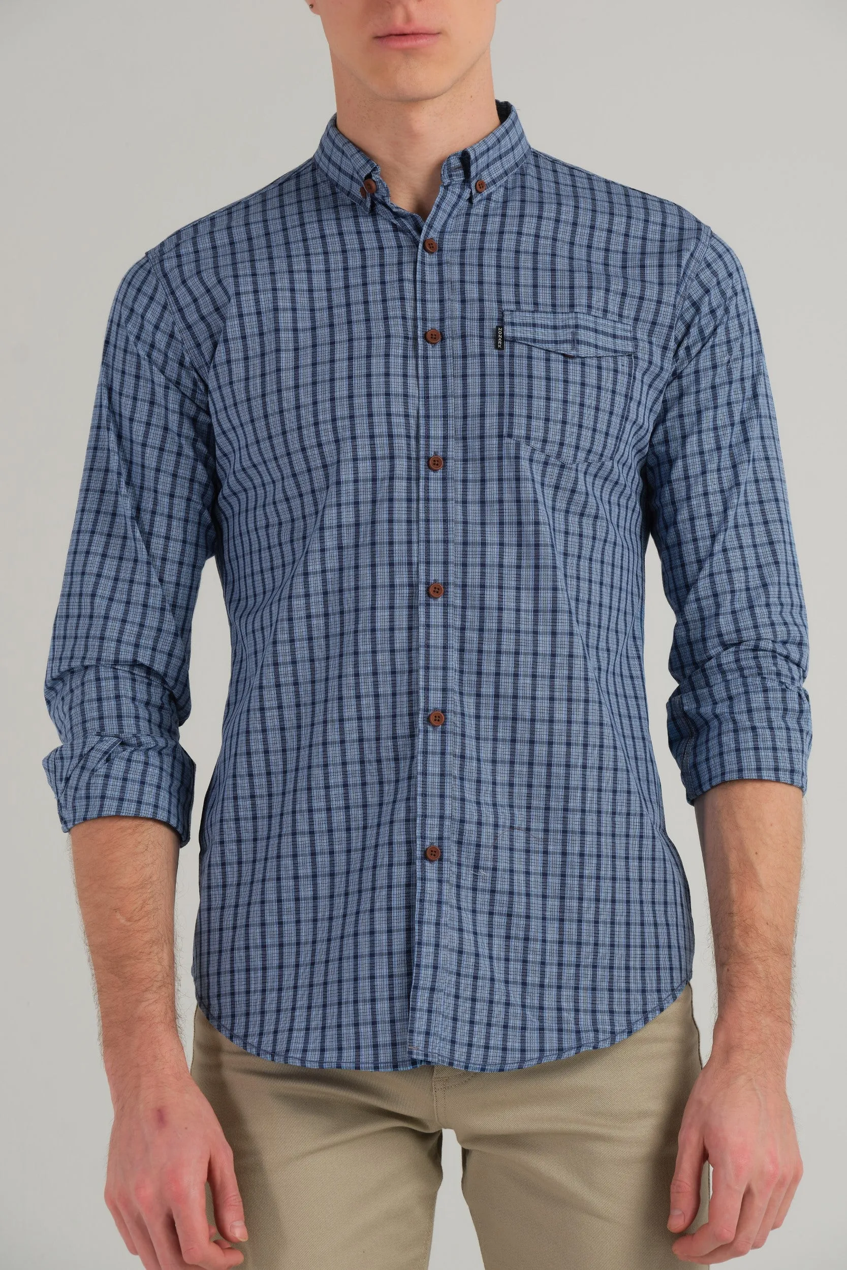 BLUE CHECK SLIM FIT SHIRT