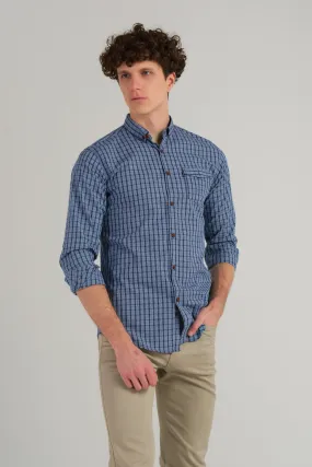 BLUE CHECK SLIM FIT SHIRT