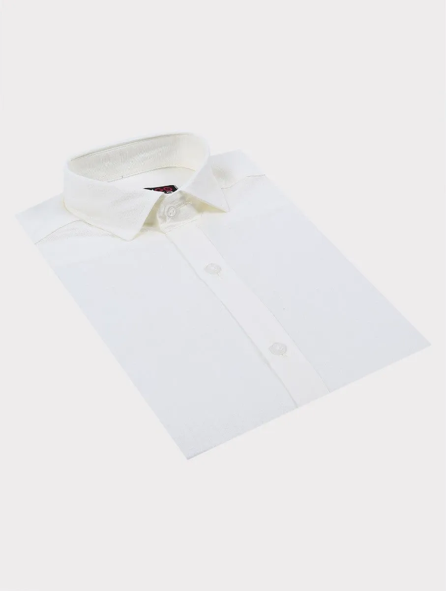 Boys Linen Roll Up Sleeve Shirt - Cream