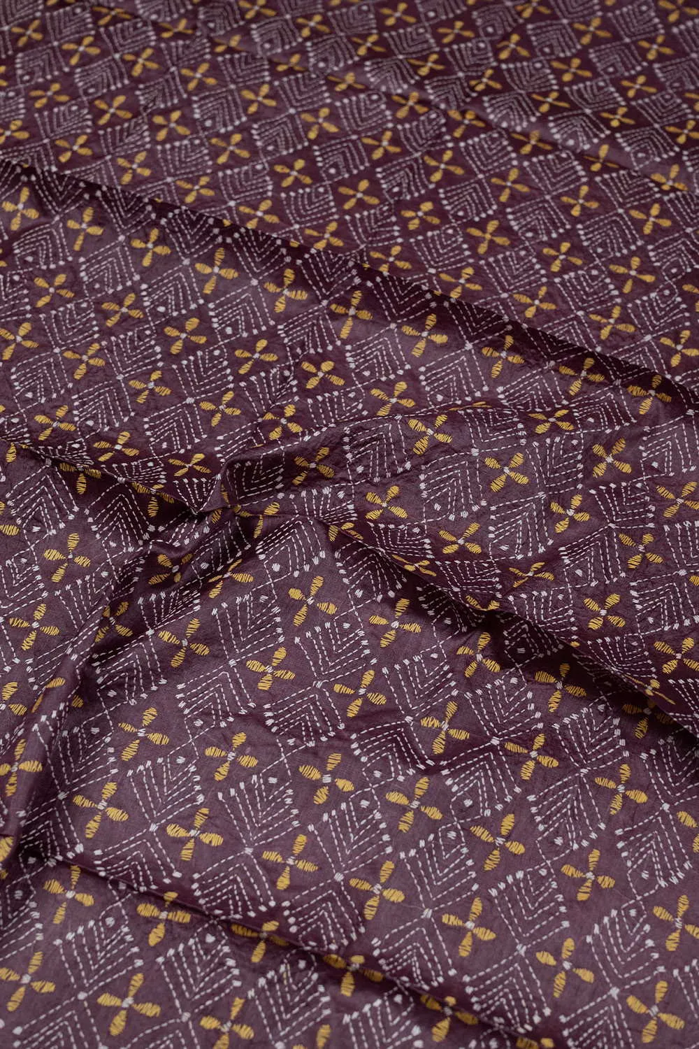 Boysenberry Purple Kantha Silk Blouse