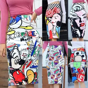 Cartoon Printed Skirts