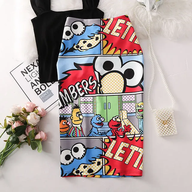 Cartoon Printed Skirts
