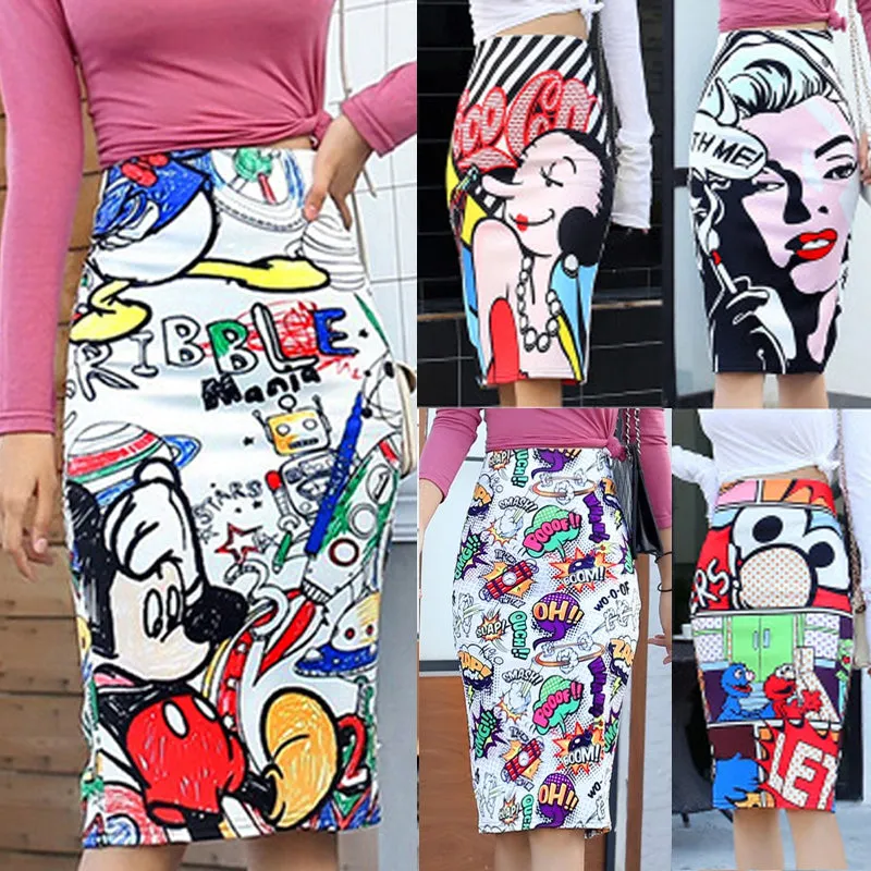 Cartoon Printed Skirts