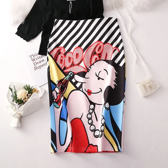Cartoon Printed Skirts