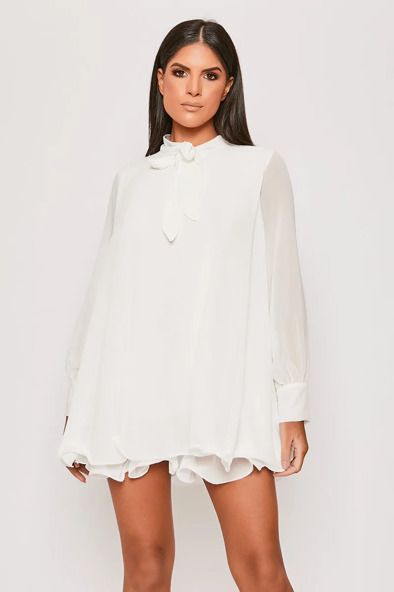 Chelsea - White Frill Hem Day Dress