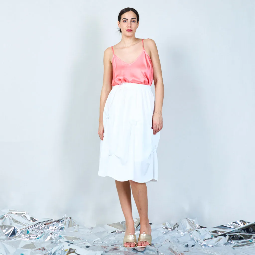 Contemporary midi skirt with tie accents wholesale