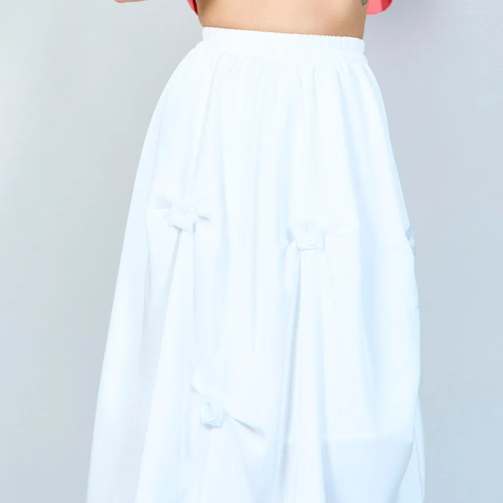 Contemporary midi skirt with tie accents wholesale