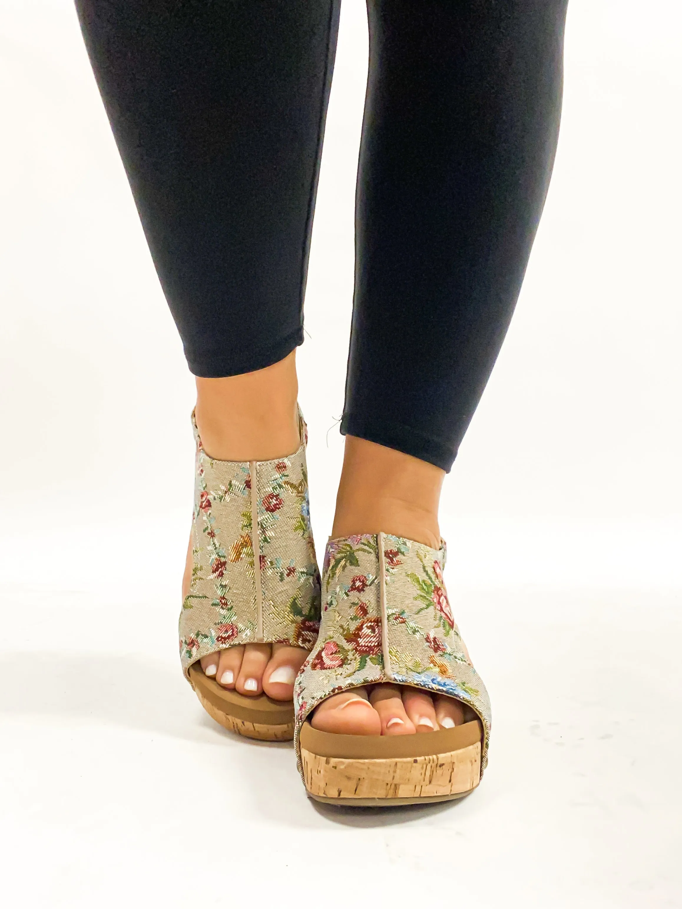 Corky's Taupe Brocade Floral Carley Sandals FINAL SALE
