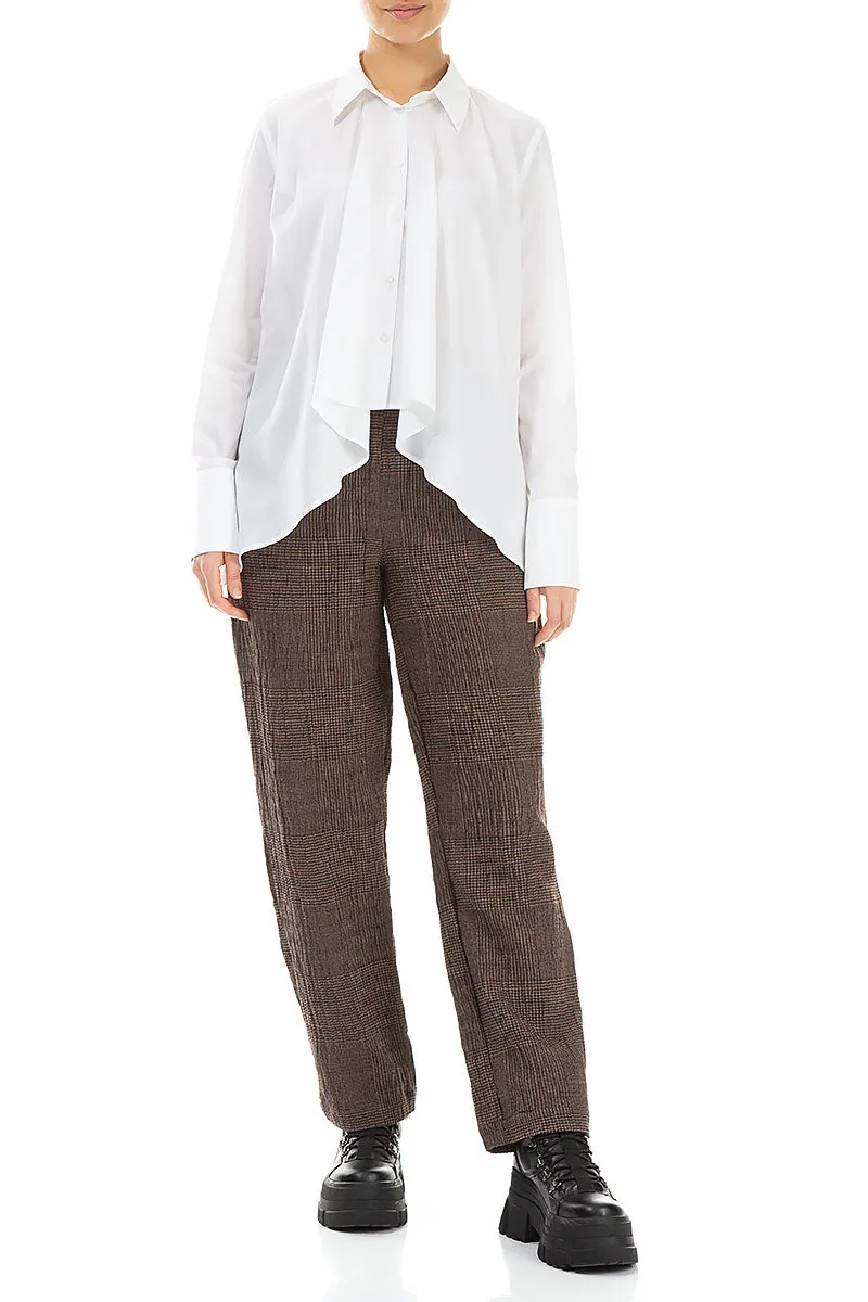Draped Front White Cotton Shirt