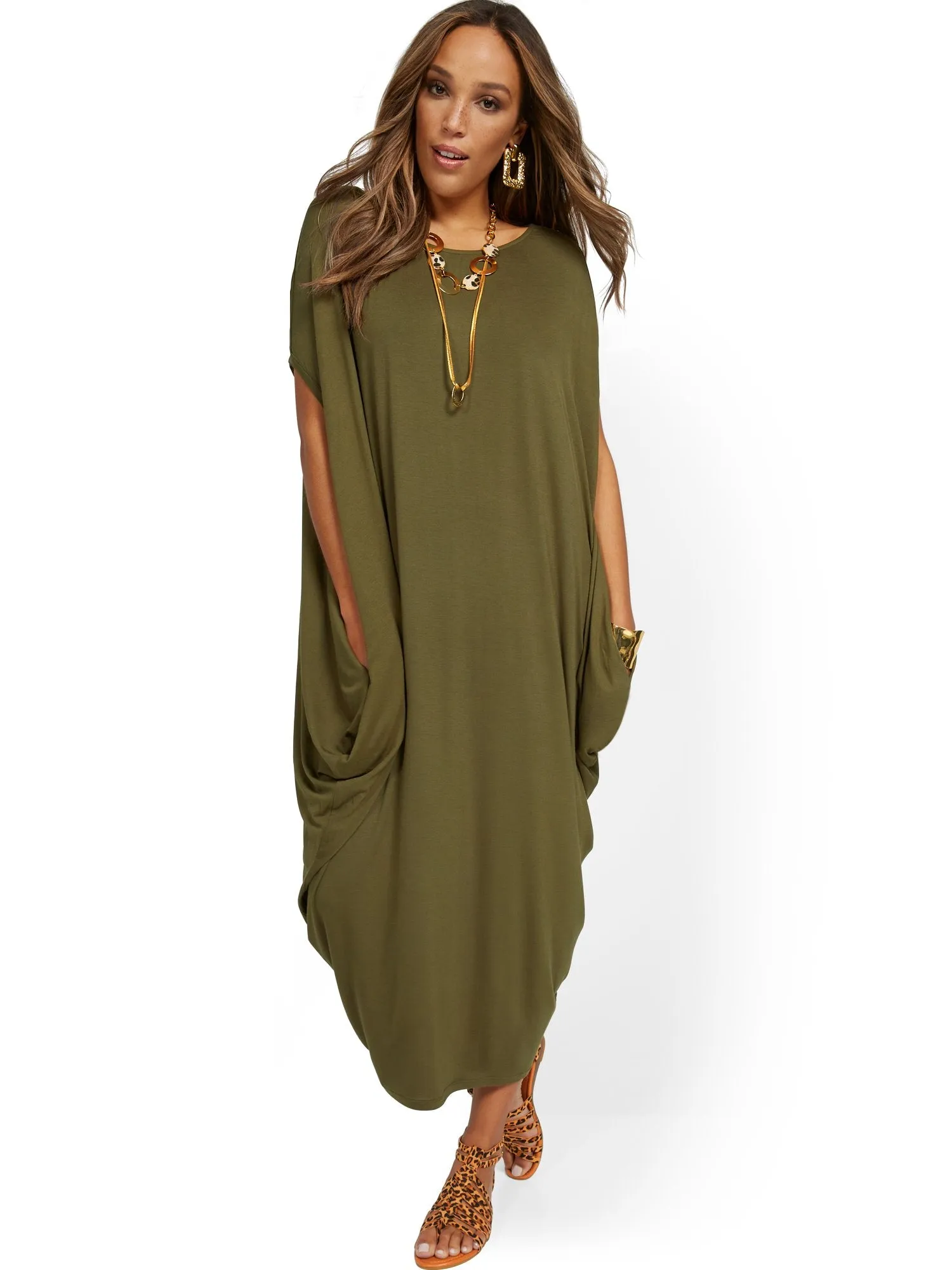 Drapey Caftan Maxi Dress