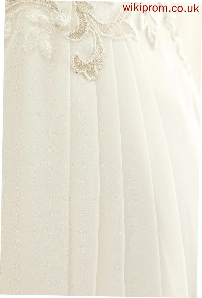 Dress Floor-Length V-neck Lyla A-Line With Lace Wedding Chiffon Wedding Dresses