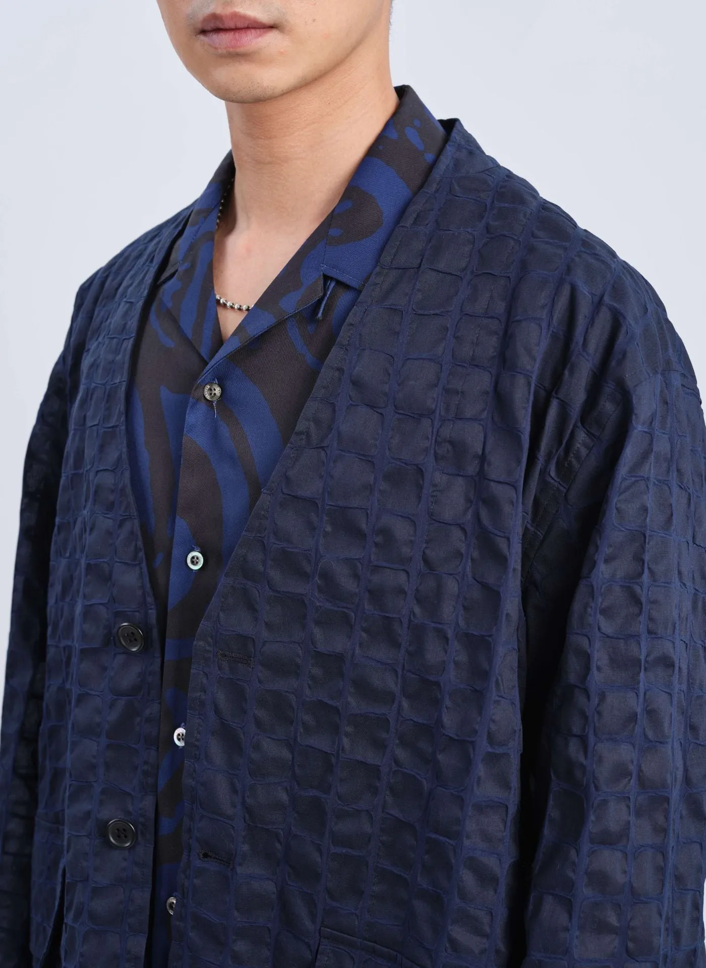 Dyed Cotton 80 Lawn Organza Ripple Finish Soft Blazer