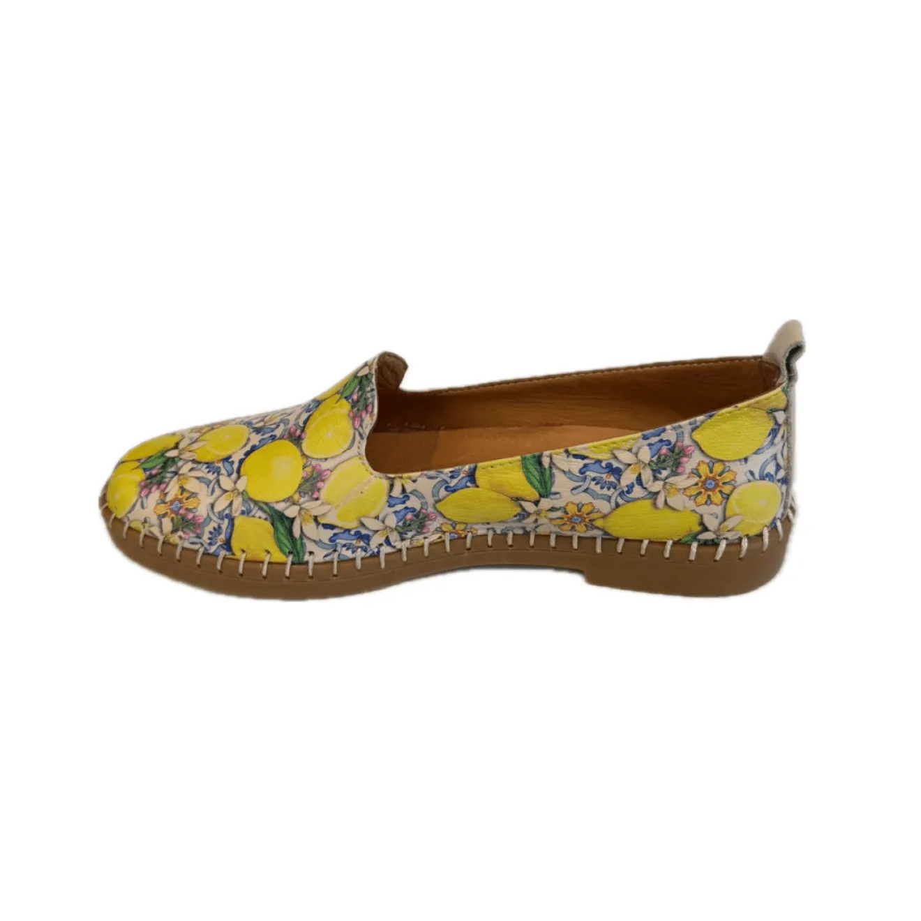 Everly Women's Frida 01 Patterned Mules- Lemon Leather