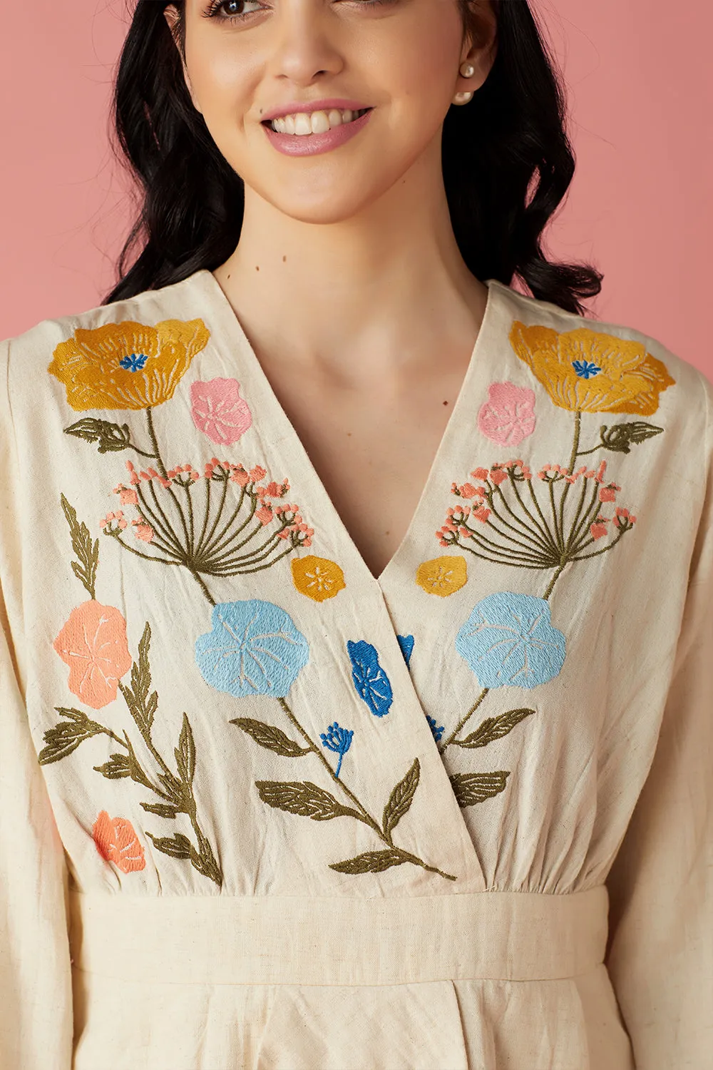 Floral Embroidered Peplum Top