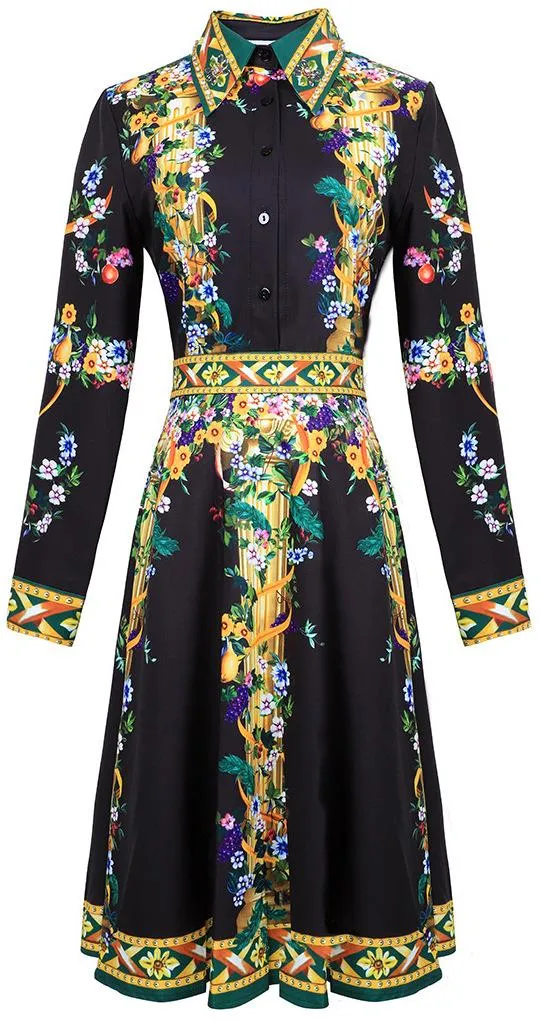 Floral Print Shirt Dress