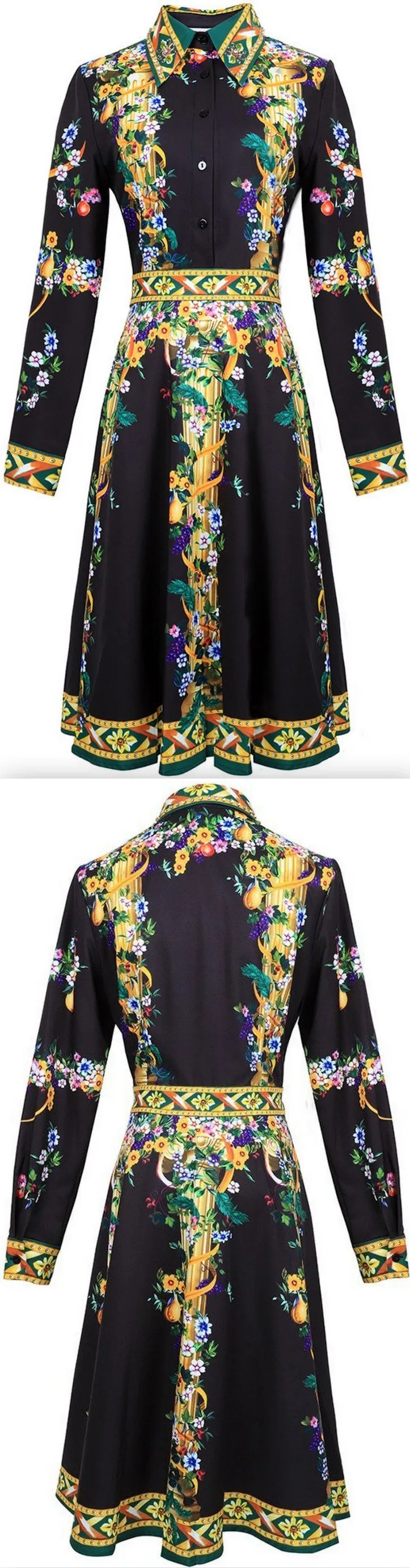 Floral Print Shirt Dress