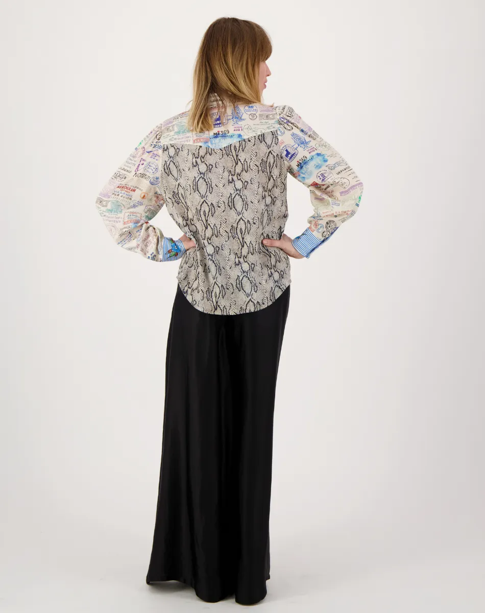 Grace Cropped Snake Shirt