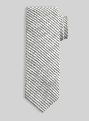Gray Seersucker Tie