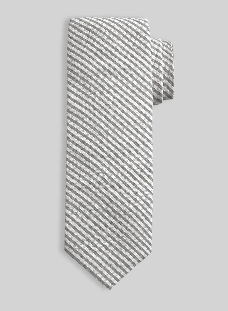 Gray Seersucker Tie