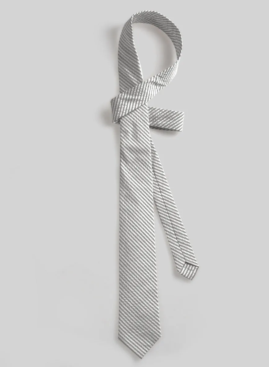 Gray Seersucker Tie