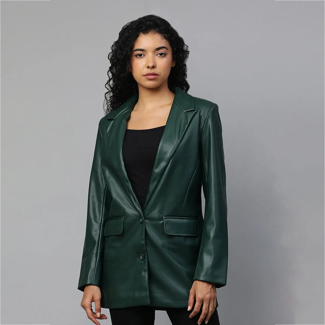Green Ladies Oversized Blazer