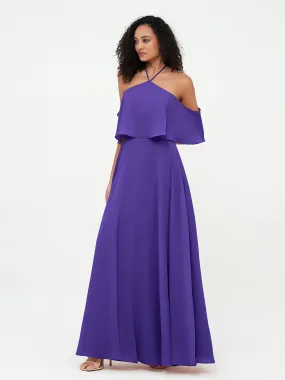 Halter Off the Shoulder Max Dresses with Pockets-Regency