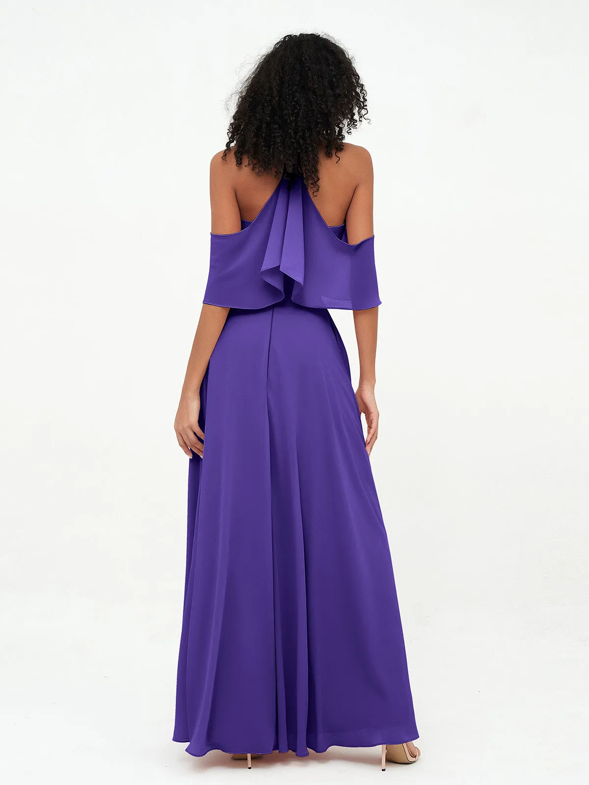 Halter Off the Shoulder Max Dresses with Pockets-Regency