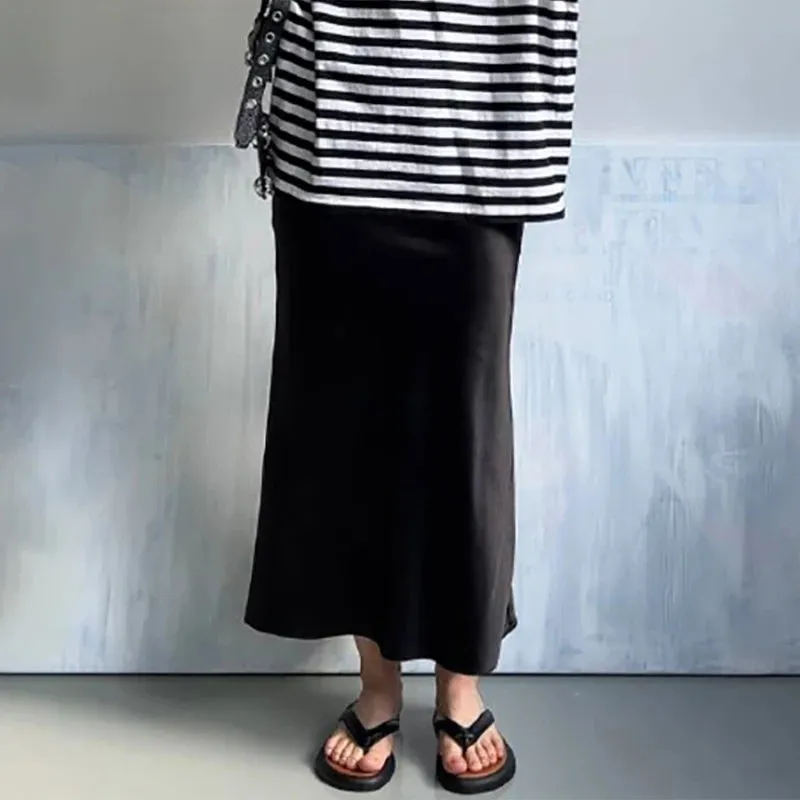 Heather Elegant Satin Maxi Skirt