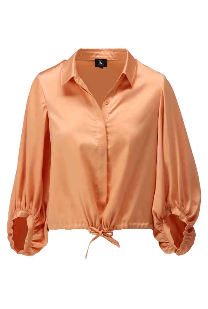 K-design - Blouse in satijn look (A674Coral sands)