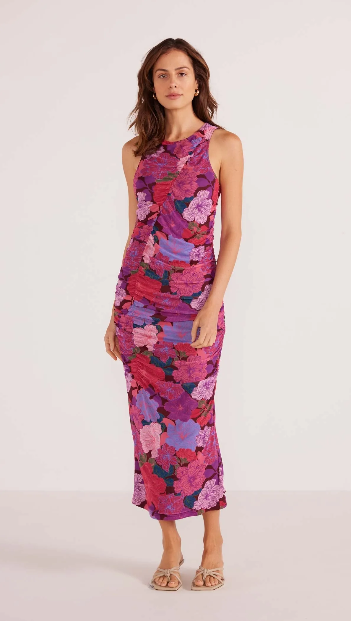 LEXIE MESH MIDI DRESS - FLORAL BLOOMS
