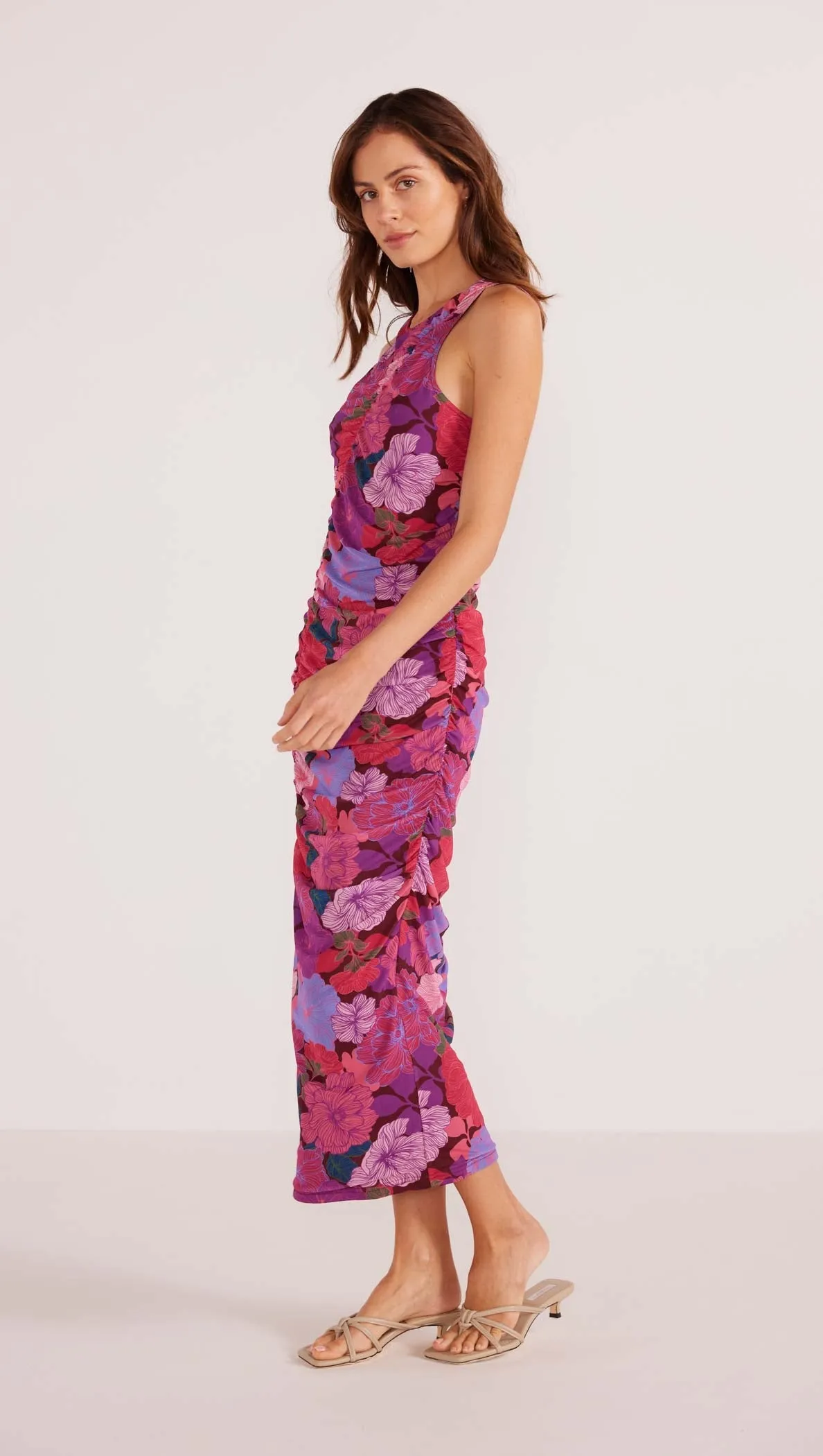 LEXIE MESH MIDI DRESS - FLORAL BLOOMS