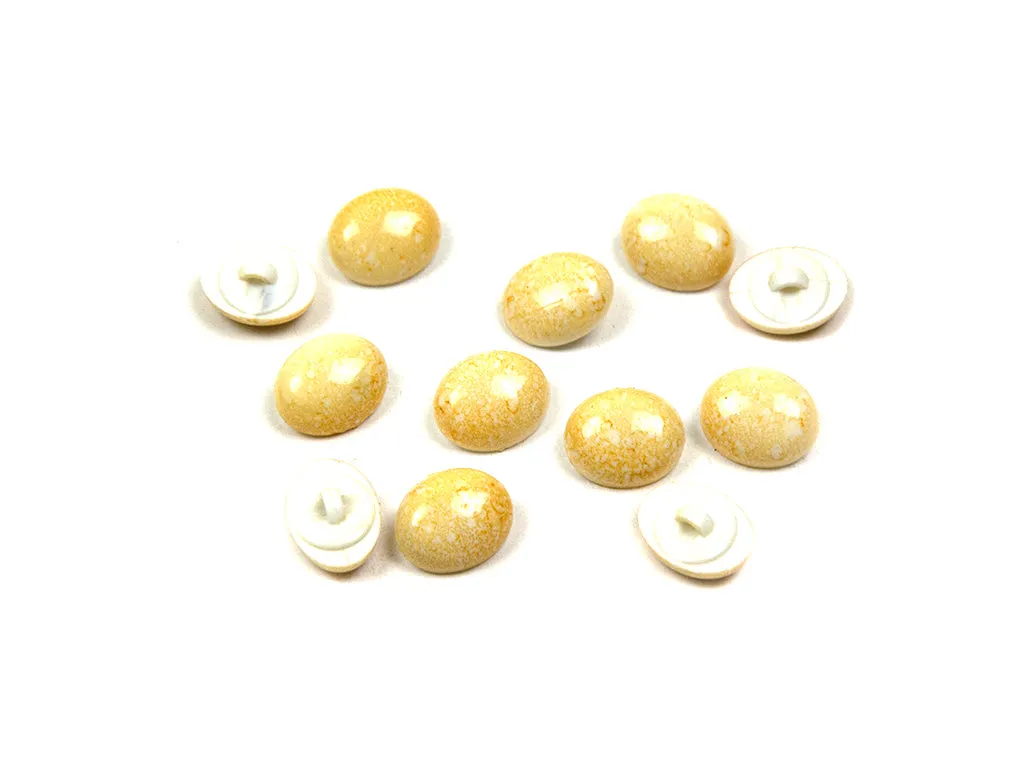 Light Yellow Oval Marble Look Acrylic Buttons