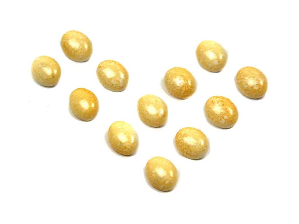 Light Yellow Oval Marble Look Acrylic Buttons