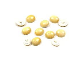 Light Yellow Oval Marble Look Acrylic Buttons