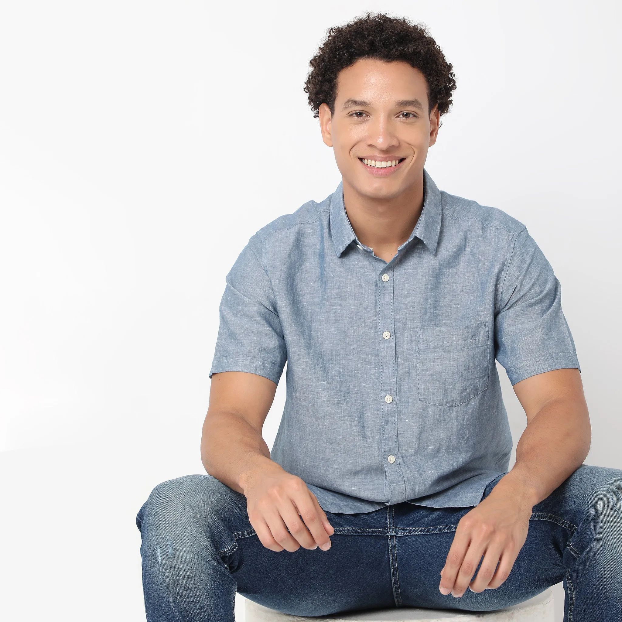 Linen Rich - Premium Natural All Year - Regular Fit Solid Shirt