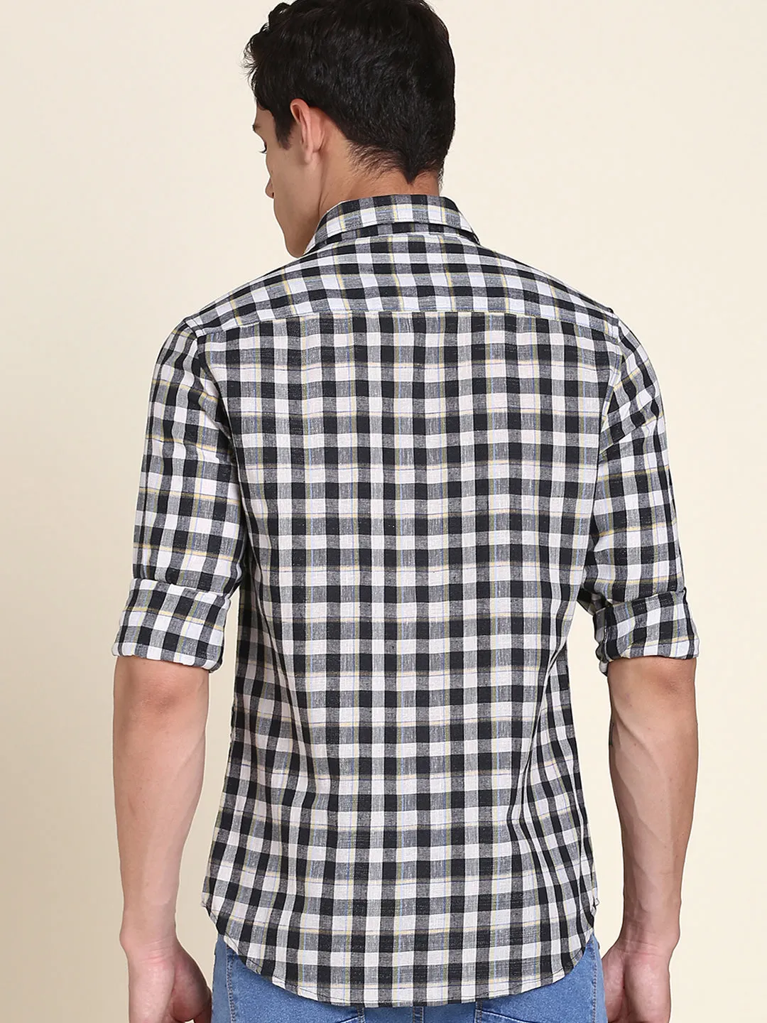 Men's Black Checkered Shirts