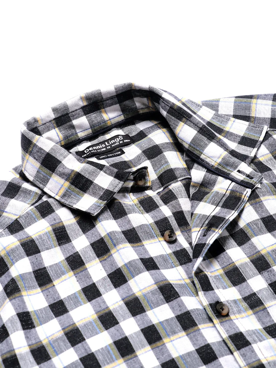 Men's Black Checkered Shirts