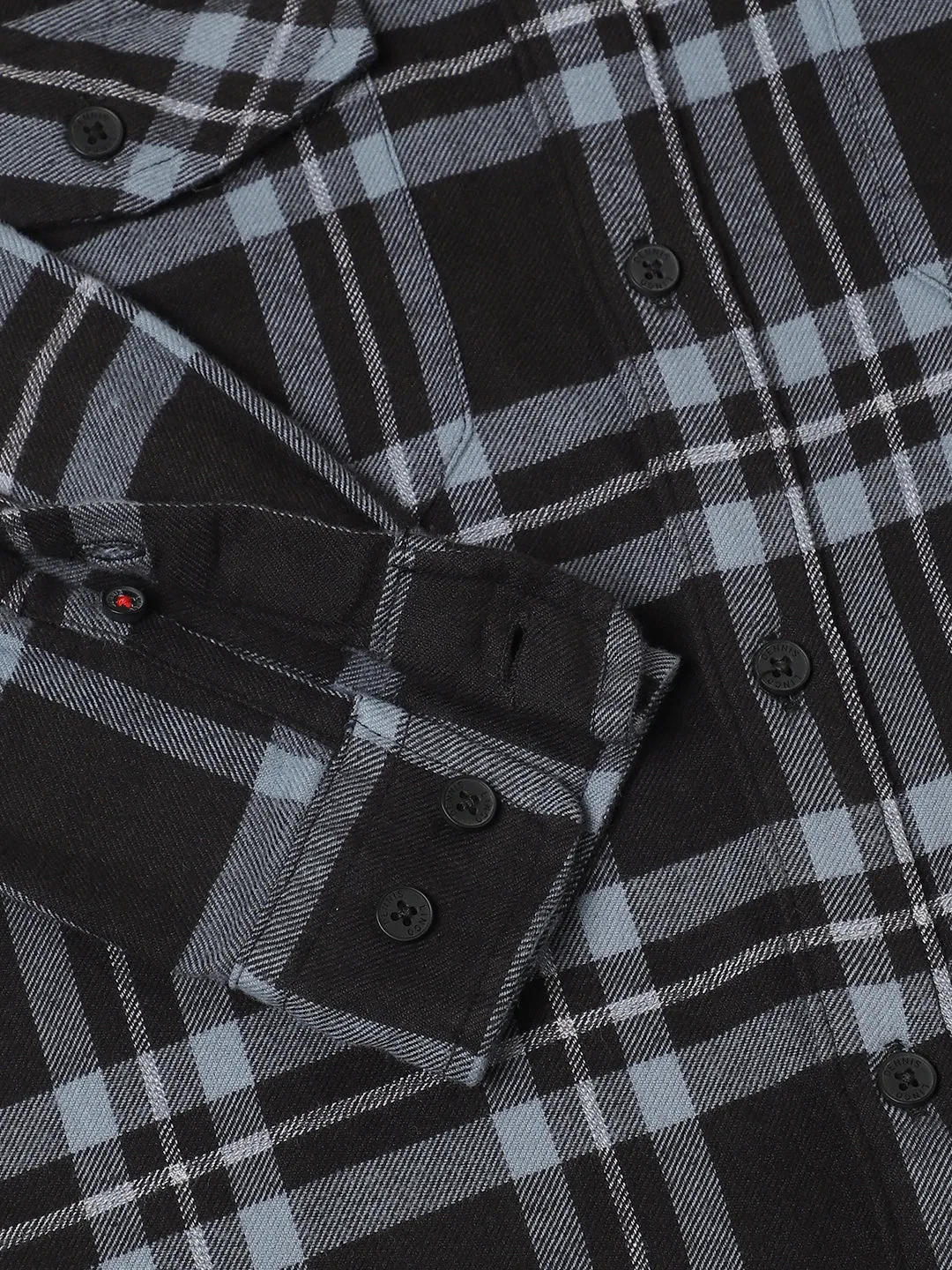 Men's Regular Collar Slim Fit Checks Blue Casual Shirts