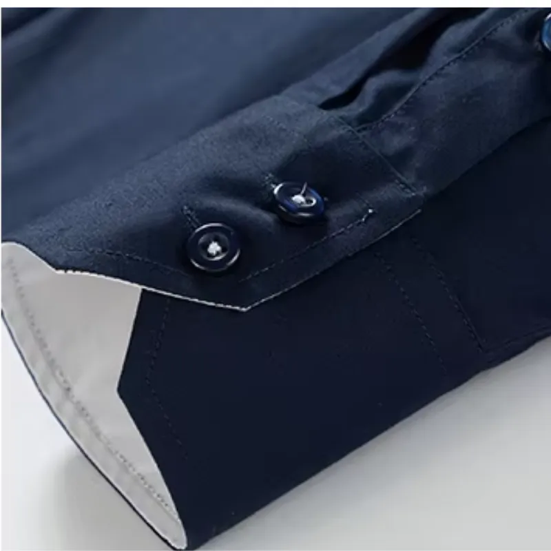 Men's Slim Fit Long Sleeve Shirt with Contrast Collar | Smart Casual