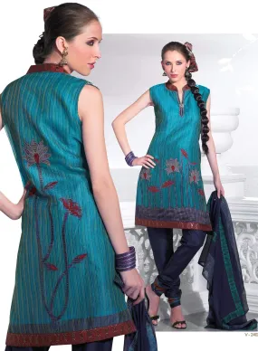 Multi Embellished Cotton Stitched  Salwar kameez Churidar SC2402