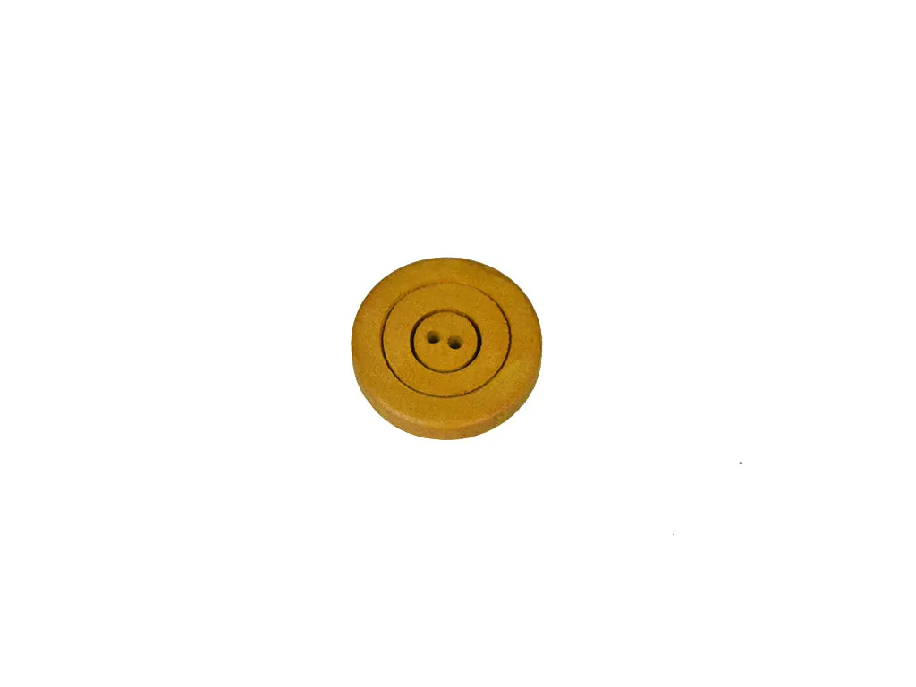 Mustard Geometric Circles 2 Hole Wooden Buttons - 60L